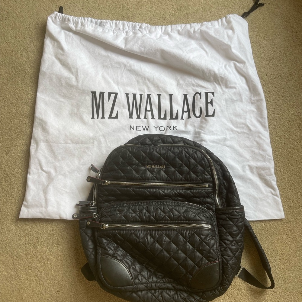 MZ Wallace Black Crosby Quilted Backpack